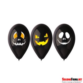 Balony Premium „Halloweenowe twarze”, 12" / 3 sztuki
