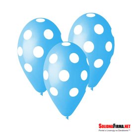 Balony Premium Grochy, błękitne, 12"/ 5 sztuk