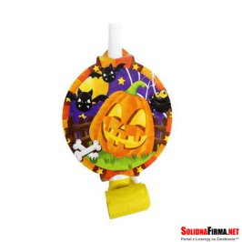 Zestaw 6 trąbek z medalionem - Halloweenowa dynia