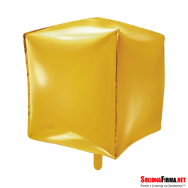 Balon foliowy Sześcian - złoty - 35x35x35cm