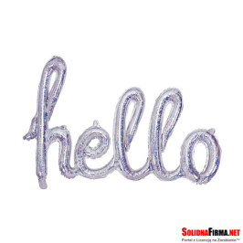 Balon foliowy Hello - holograficzny - 72x45cm