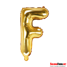 Balon foliowy Litera "F" - złoty - 86cm