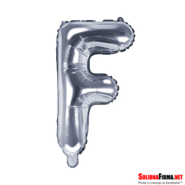 Balon foliowy Litera "F" - srebrny - 86cm