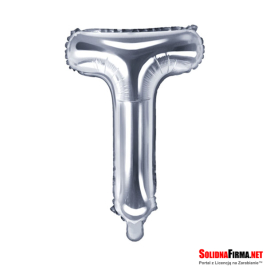 Balon foliowy Litera "T" - srebrny - 86cm