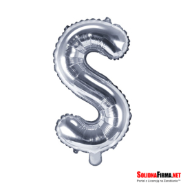 Balon foliowy Litera "S" - srebrny - 86cm