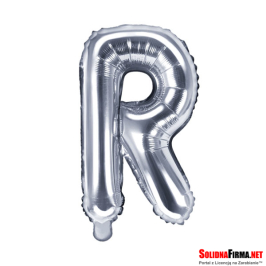Balon foliowy Litera "R" - srebrny - 86cm