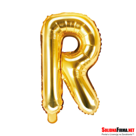 Balon foliowy Litera "R" - złoty - 86cm