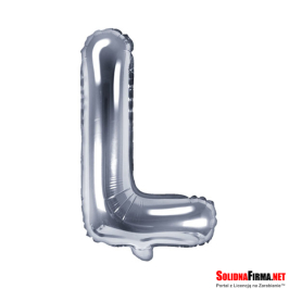 Balon foliowy Litera "L" - srebrny - 86cm