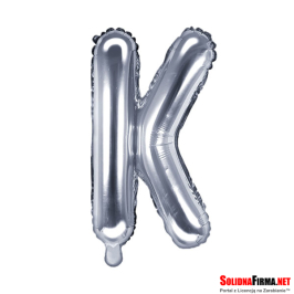 Balon foliowy Litera "K" - srebrny - 86cm