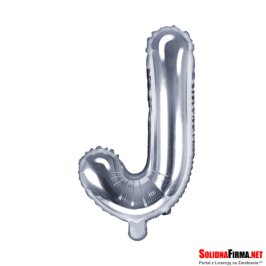 Balon foliowy Litera "J" - srebrny - 86cm