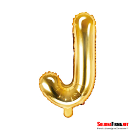 Balon foliowy Litera "J" - złoty - 86cm