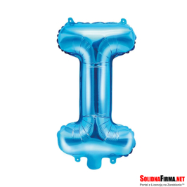 Balon foliowy Litera "I" - niebieski - 86cm