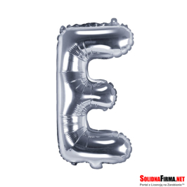 Balon foliowy Litera "E" - srebrny - 86cm