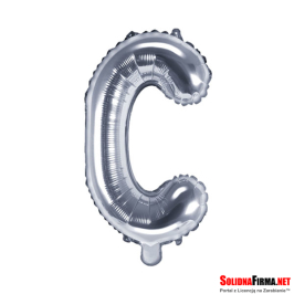 Balon foliowy Litera "C" - srebrny - 86cm