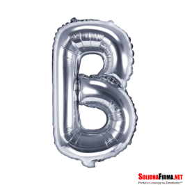Balon foliowy Litera "B" - srebrny - 86cm