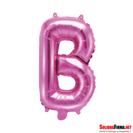 Balon foliowy Litera "B" - ciemnoróżowy - 86cm