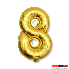 Balon foliowy Cyfra "8" - złoty - 81cm