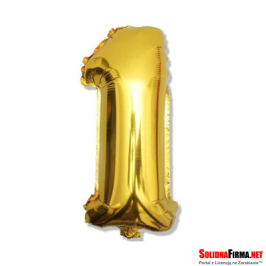 Balon foliowy Cyfra "1" - złoty - 81cm