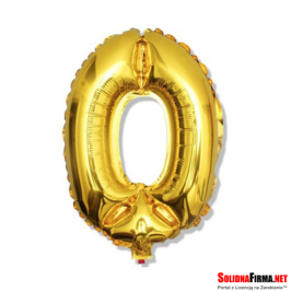 Balon foliowy Cyfra "0" - złoty - 81cm