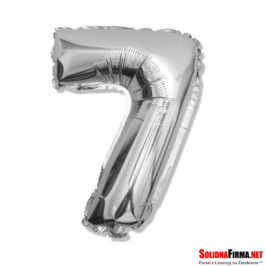 Balon foliowy Cyfra "7" - srebrny - 81cm