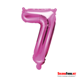Balon foliowy Cyfra "7" - ciemnoróżowy - 86cm