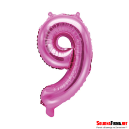 Balon foliowy Cyfra "9" - ciemnoróżowy - 86cm