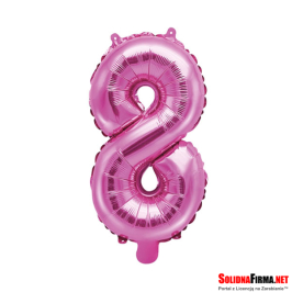 Balon foliowy Cyfra "8" - ciemnoróżowy - 86cm