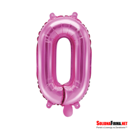 Balon foliowy Cyfra "0" - ciemnoróżowy - 86cm
