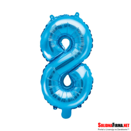 Balon foliowy Cyfra "8" - niebieski - 86cm