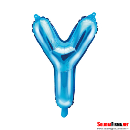 Balon foliowy Litera "Y" - niebieski - 35cm