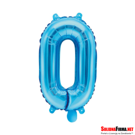 Balon foliowy Cyfra "0" - niebieski - 86cm