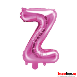 Balon foliowy Litera "Z" - ciemnoróżowy - 35cm
