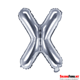 Balon foliowy Litera "X" - srebrny - 35cm