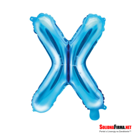 Balon foliowy Litera "X" - niebieski - 35cm