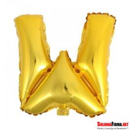 Balon foliowy Litera "W" - złoty - 45cm