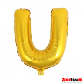 Balon foliowy Litera "U" - złoty - 45cm