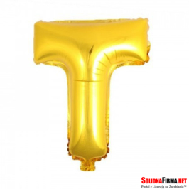 Balon foliowy Litera "T" - złoty - 45cm