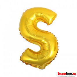 Balon foliowy Litera "S" - złoty - 45cm