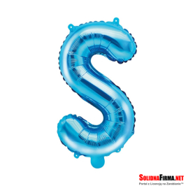 Balon foliowy Litera "S" - niebieski - 35cm