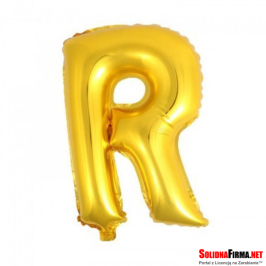 Balon foliowy Litera "R" - złoty - 45cm
