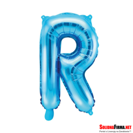 Balon foliowy Litera "R" - niebieski - 35cm