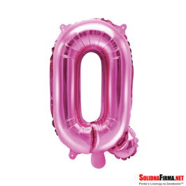 Balon foliowy Litera "Q" - ciemnoróżowy - 35cm