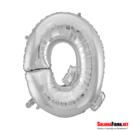 Balon foliowy Litera "Q" - srebrny - 45cm
