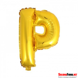 Balon foliowy Litera "P" - złoty - 45cm