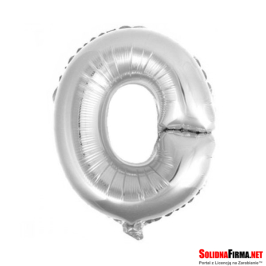 Balon foliowy Litera "O" - srebrny - 45cm