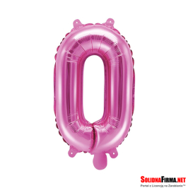 Balon foliowy Litera "O" - ciemnoróżowy - 35cm