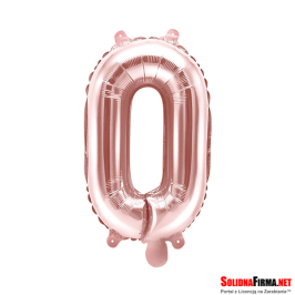 Balon foliowy Litera "O" - różowe-złoto - 35cm
