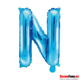 Balon foliowy Litera "N" - niebieski - 35cm