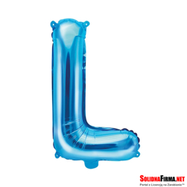 Balon foliowy Litera "L" - niebieski - 35cm