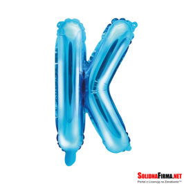 Balon foliowy Litera "K" - niebieski - 35cm